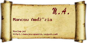 Mancsu Amázia névjegykártya